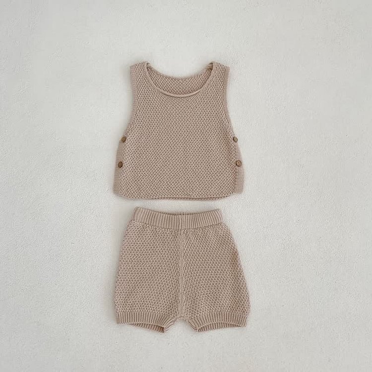 Baby Knitted Sleeveless 2 Pieces Set