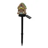 Solar Fairy-Tale Mushroom Cottage Landscape Pathway Light Waterproof LED Outdoor Lawn Lamp Courtyard Decoration Light for Spring Garden Walkway Patio Yard Backyard