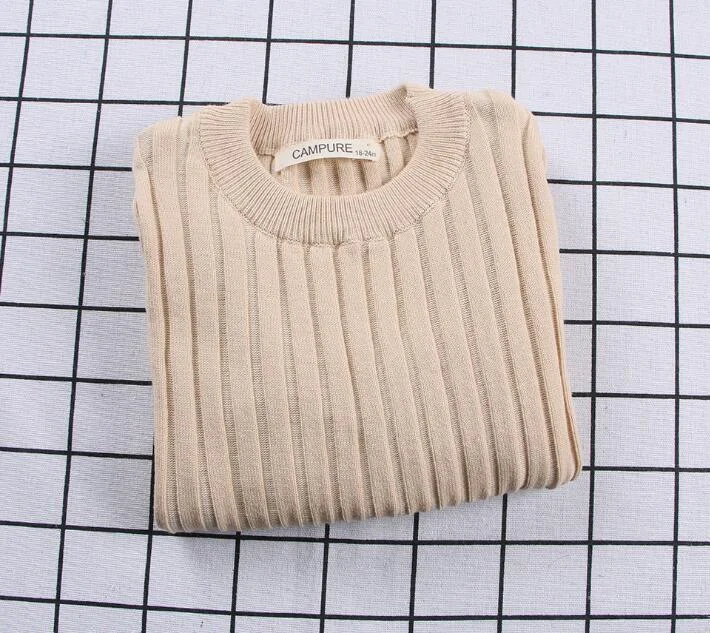 Baby Girls Ribbed Sweater 2019 Girls Sweaters Solid Candy Color Boys Sweaters Autumn New Knitted Kids Clothing Girls Pullover