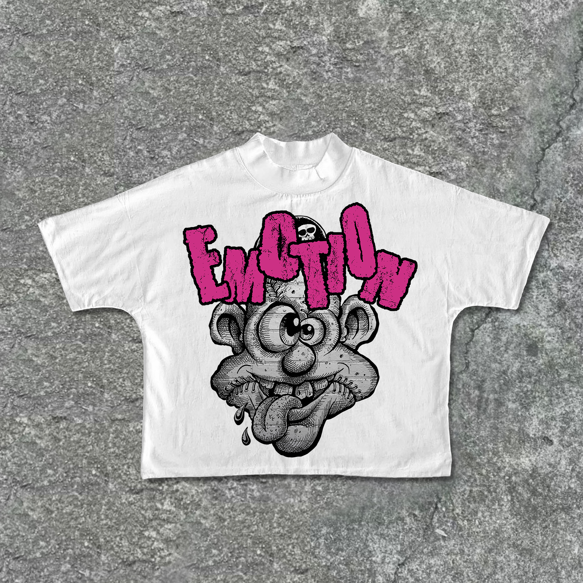 Sopula Casual Vintage Cartoon Monster Graphic Print Cropped T-Shirts
