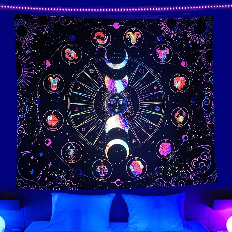 Zodiac - Black Light Tapestry