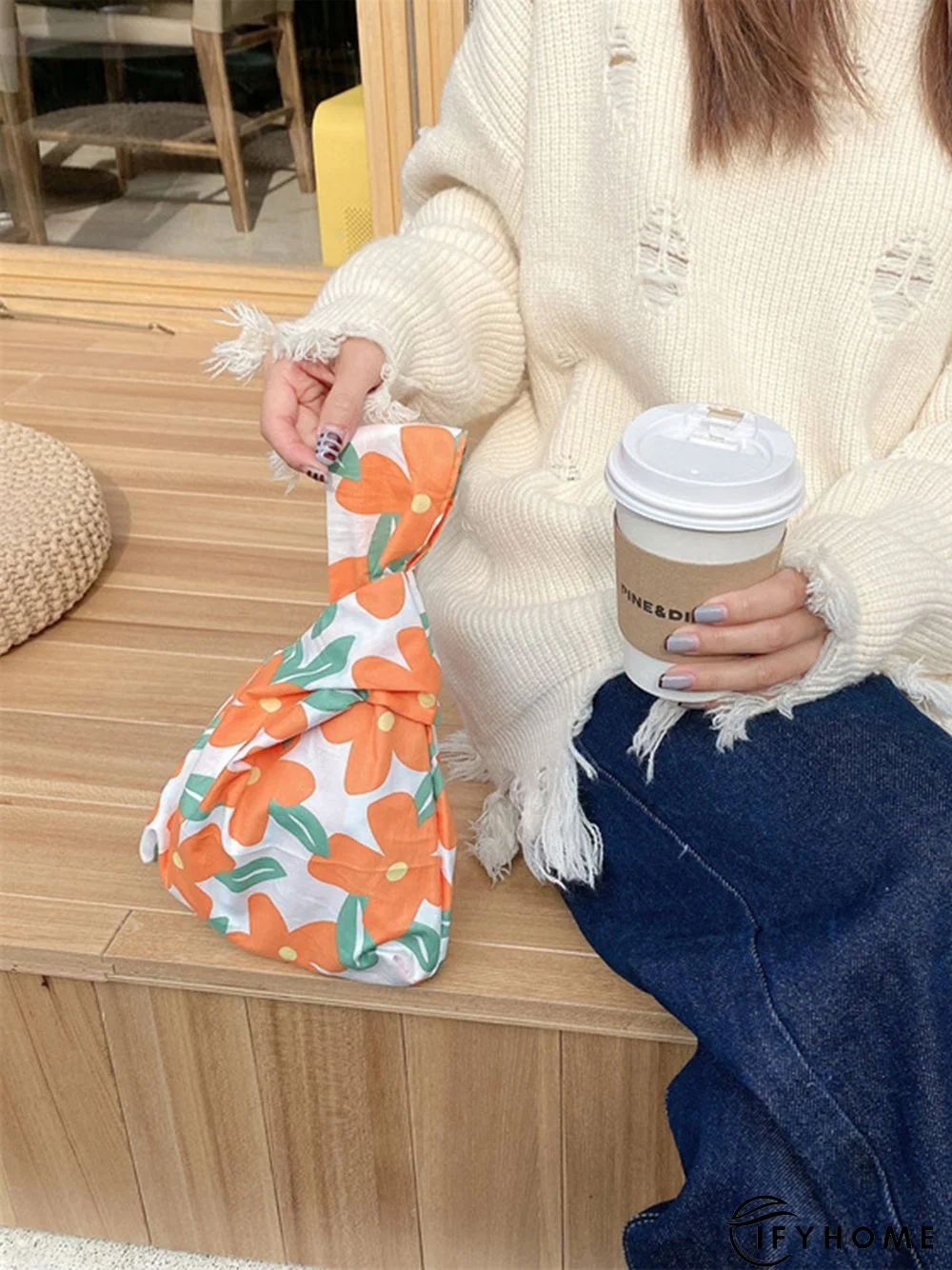 Spring Summer Artistic Colorful Floral Graphics Cotton Clutch | IFYHOME