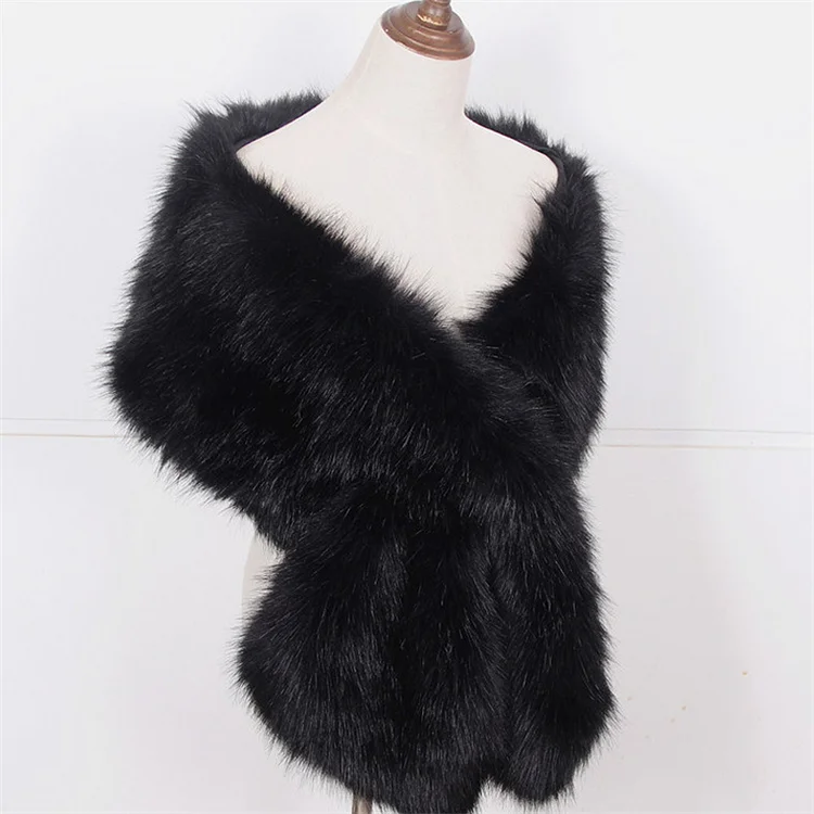 Vintage Basic Cozy Ecofriendly Fur Shawl