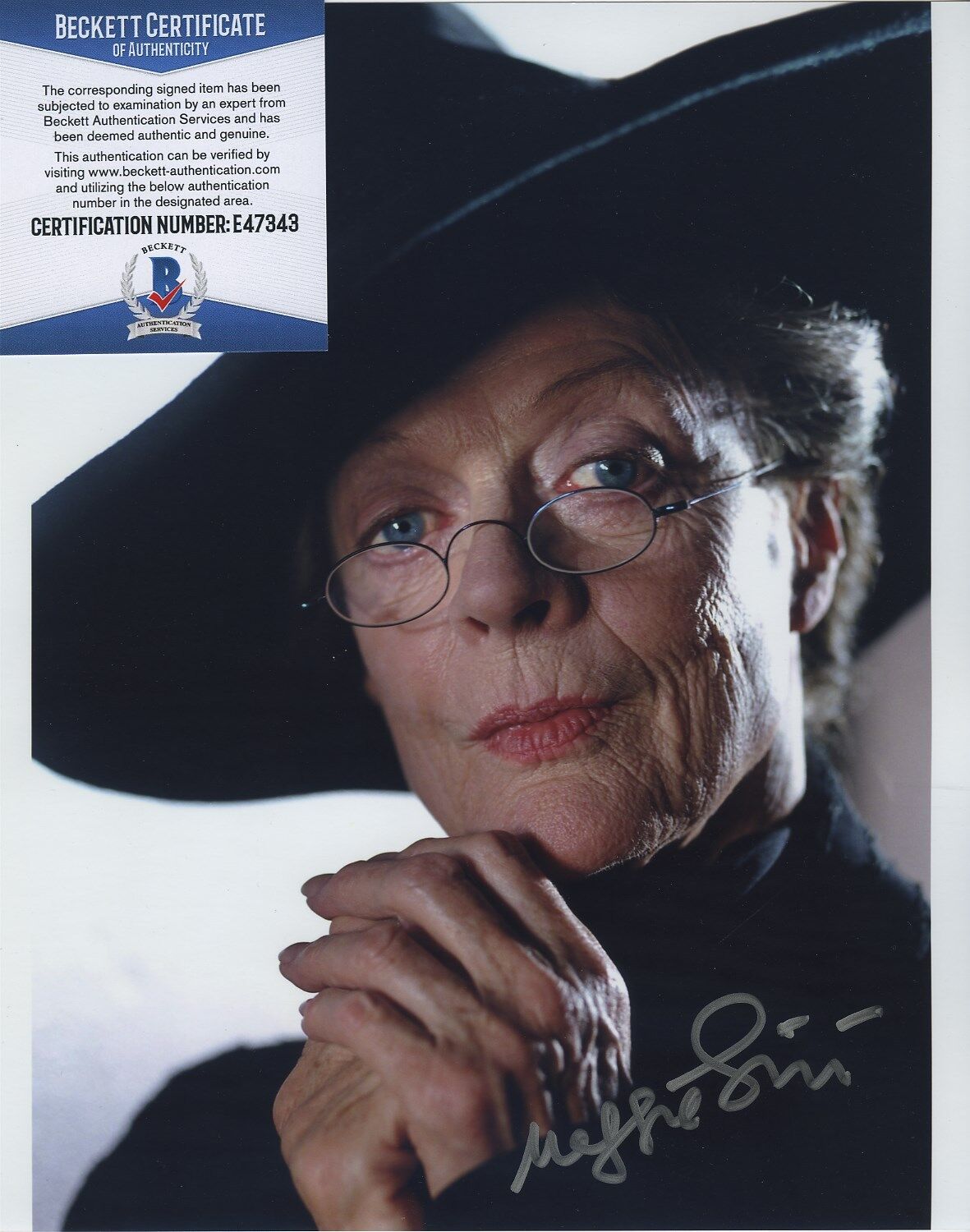 MAGGIE SMITH SIGNED AUTOGRAPHED COLOR 8X10 HARRY POTTER Photo Poster painting BECKETT BAS COA