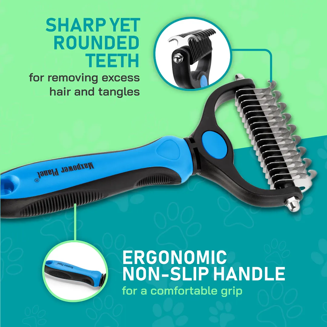  Pet Grooming Double Sided Dematting Undercoat Rake (Big)