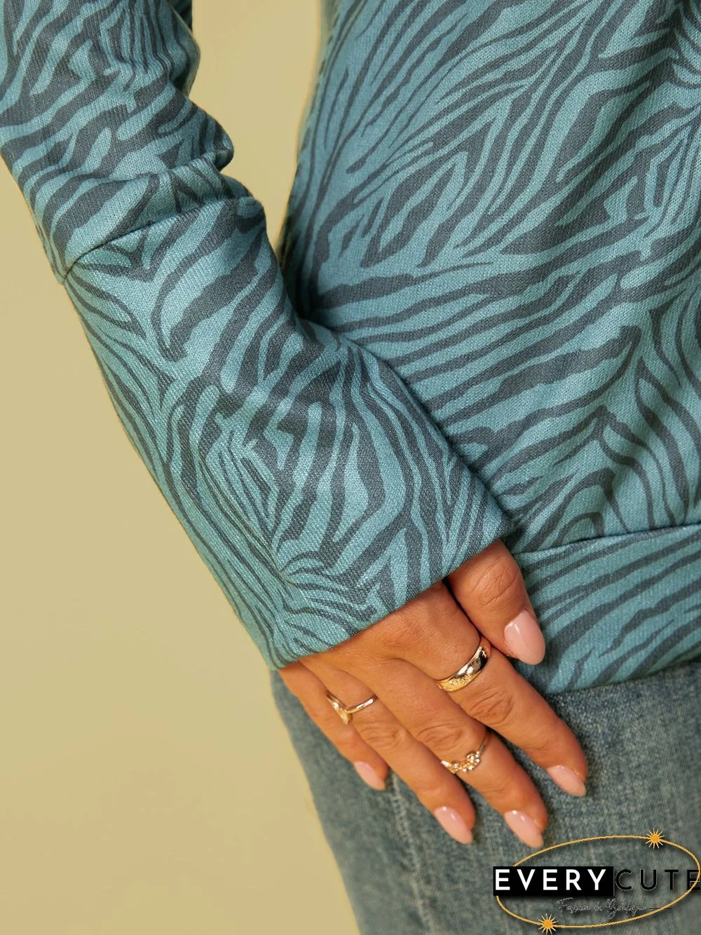 long sleeve shift zebra Tops