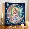 DIY Pearl Painting Moon Girl for Home Wall Decor with Frame(25x25cm)