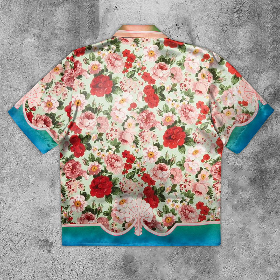 Loveciss®/ Vintage Art Flower Pattern Short Sleeve Shirts