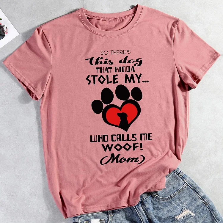 So There's This Dog That Kinda Stole My Heart  Pet Animal Lover T-shirt Tee -012181-CB