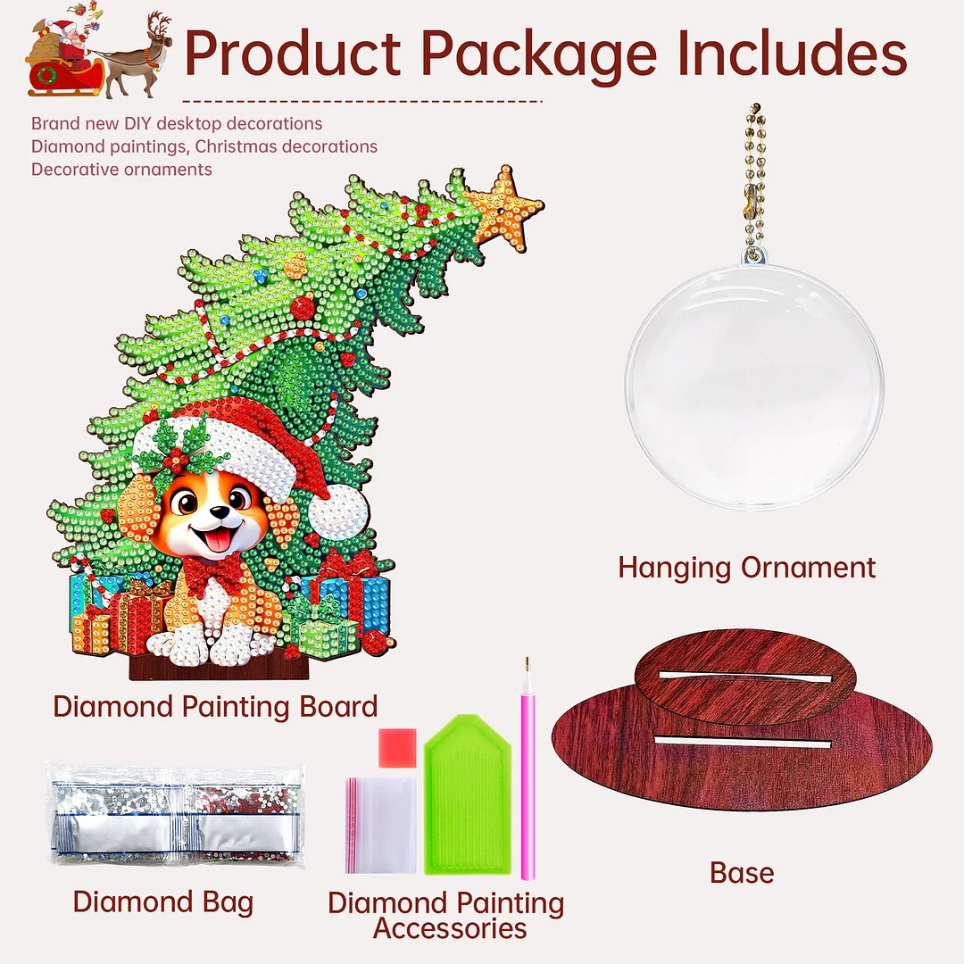 Photo Christmas Tree 5D DIY Diamond Art Tabletop Wood Decorations Ornament Kits