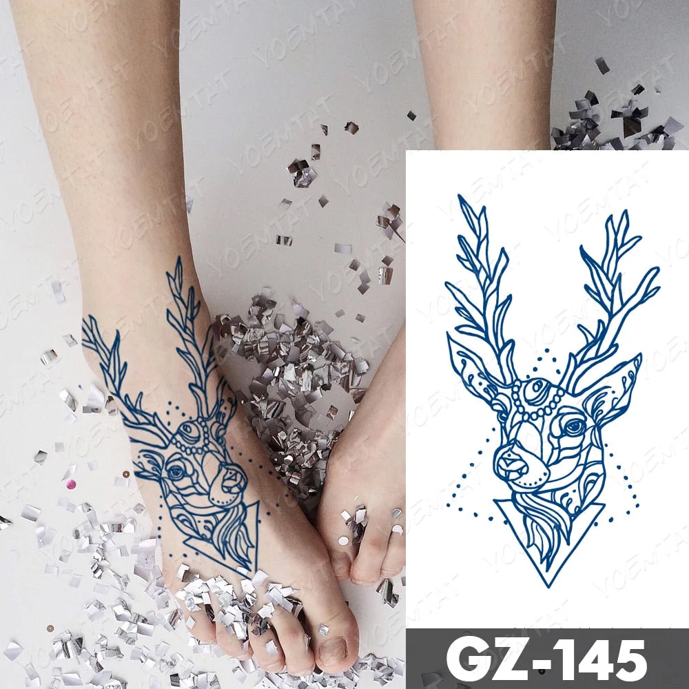 Juice Lasting Waterproof Temporary Tattoo Stickers Lotus Totem Flower Mandala Flash Tattoos Ink Fatima Hand Body Art Fake Tatto