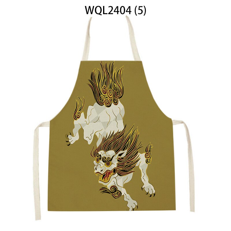 Linen Kitchen Apron Classical mythological animal