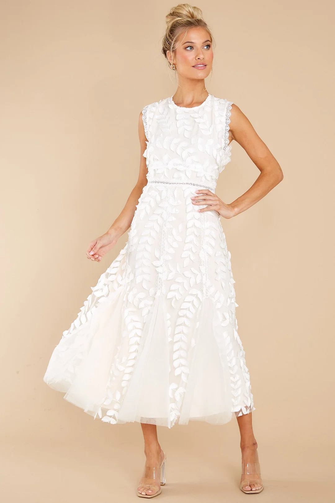 Started With A Kiss Ivory Lace Midi Dress