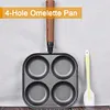 4-Cup Cast Iron Egg Frying Pan with Handle Pancake Pan Egg Cooker Fried Egg Pan