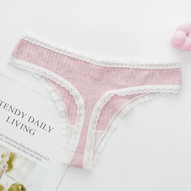 Sexy Lingerie Women's Cotton G-String Thong Panties String Underwear Women Briefs Pants Intimate Ladies Low-Rise 1 piece