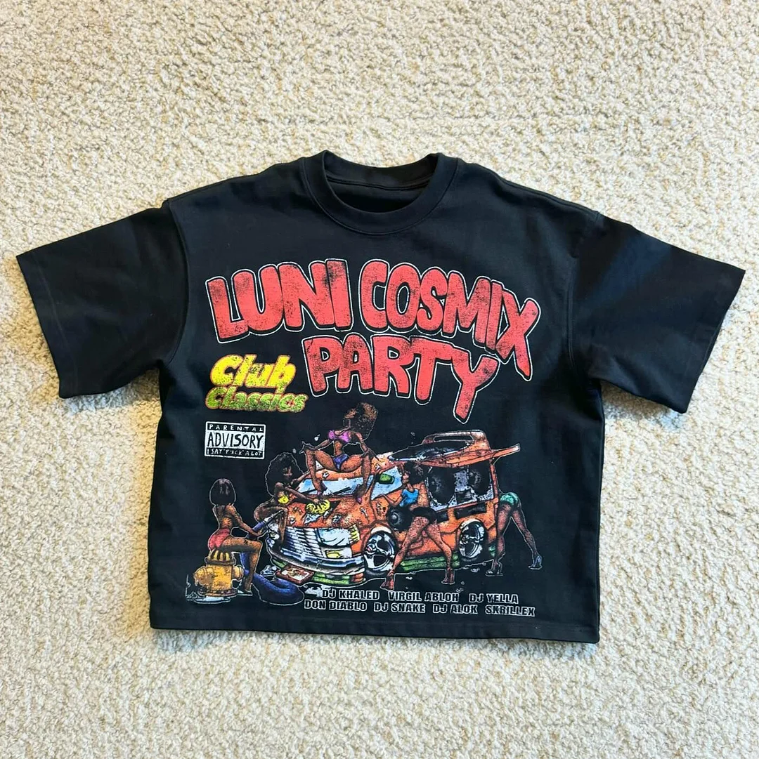 Luni Cosmix Party Print Short Sleeve T-Shirt