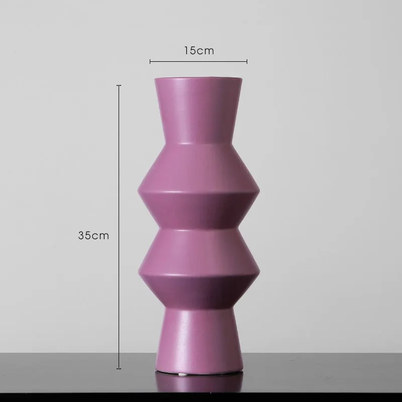 Nordic Ceramic Vase Morandi Color Flower Vases Flower Arrangement Home Decor Living Room TV Cabinet Home Decoration Accessories