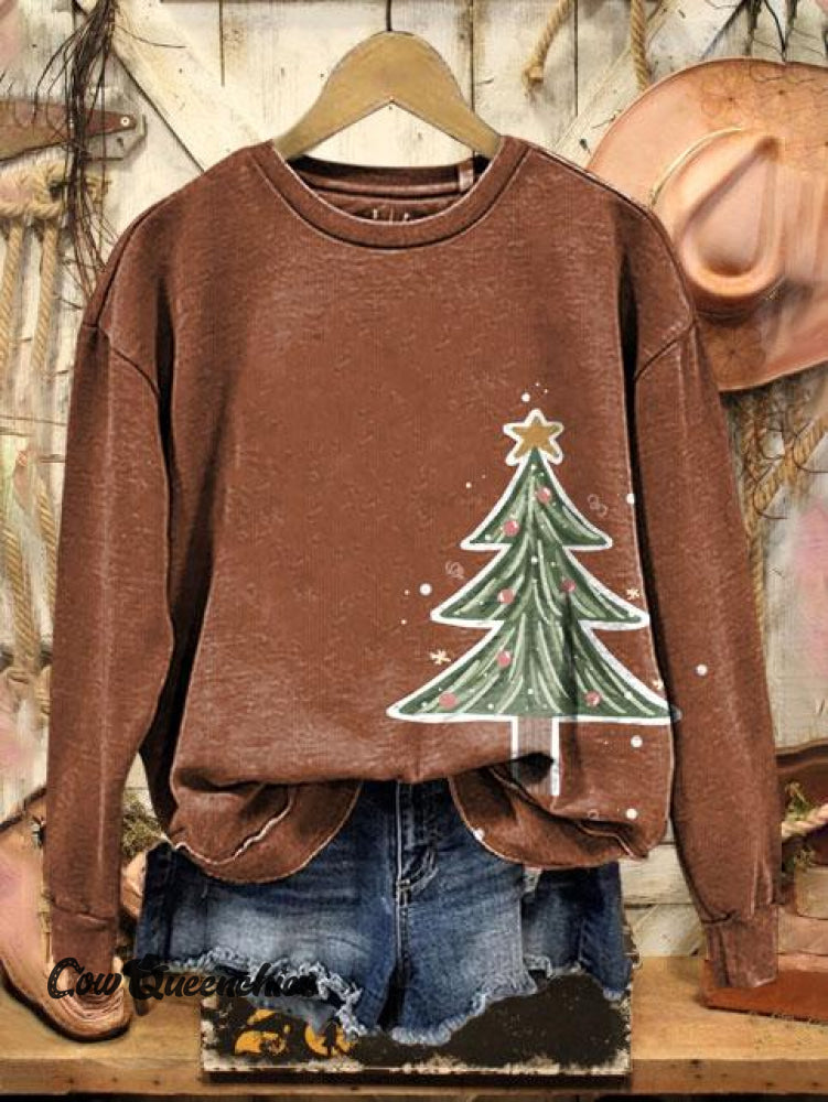 Christmas Print Casual Sweatshirt Multicolor / S