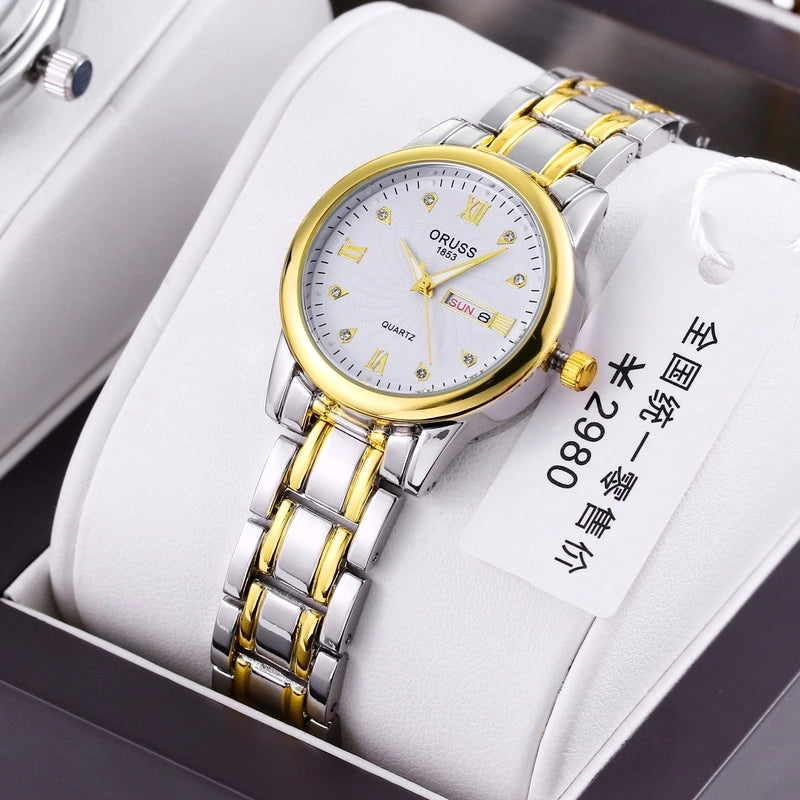 Casual Solid Color Single Folding Buckle Quartz Men’s Watches
