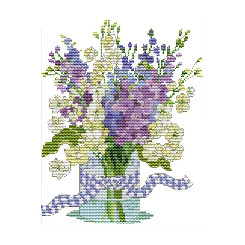 

Orchid - 14CT Stamped Cross Stitch - 32*27cm, 501 Original