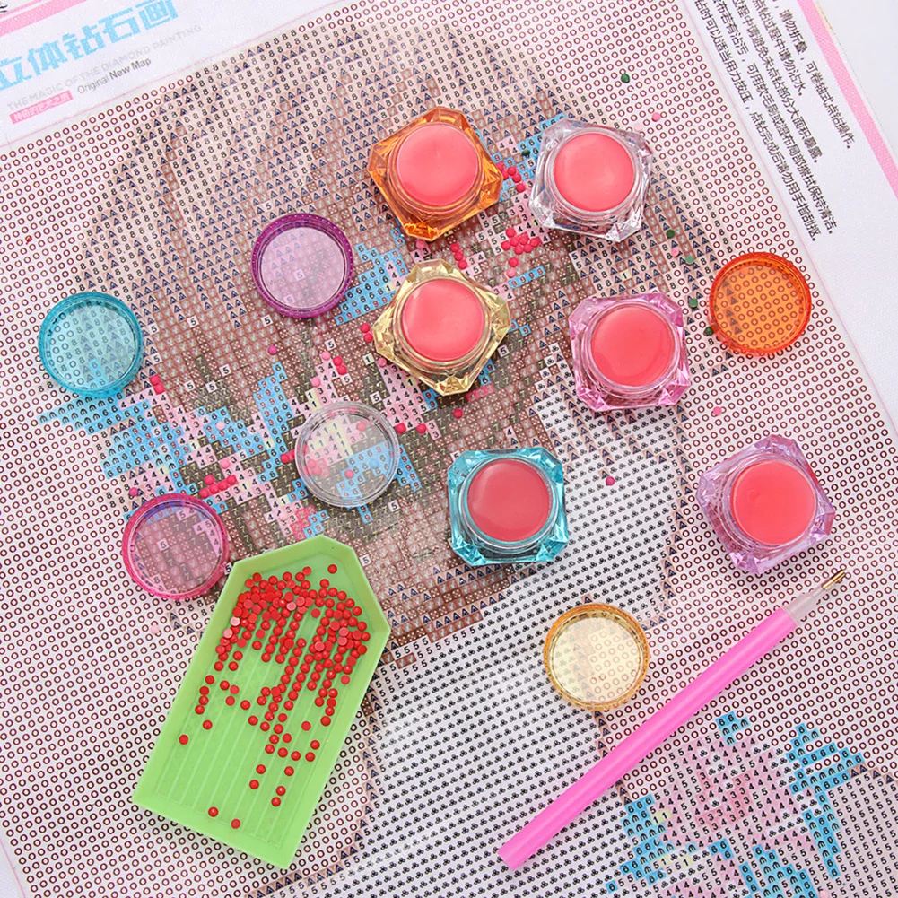 Diamond Painting Kit Glue Clay with Box Point Drill Beads Pen Mud