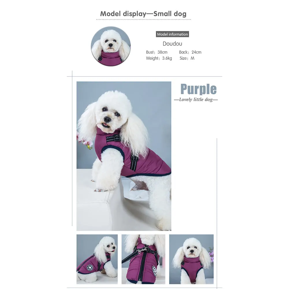 Pawbibi Sport- Waterproof Winter Jacket with Built-in Harness