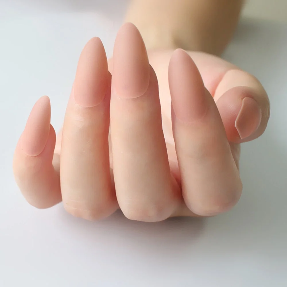 24Pcs Matte Dark Brown Artificial Fake Nails Long Stiletto False Nails For Design DIY Fingernails Art Tip Manicure Tool-Nail Inspo