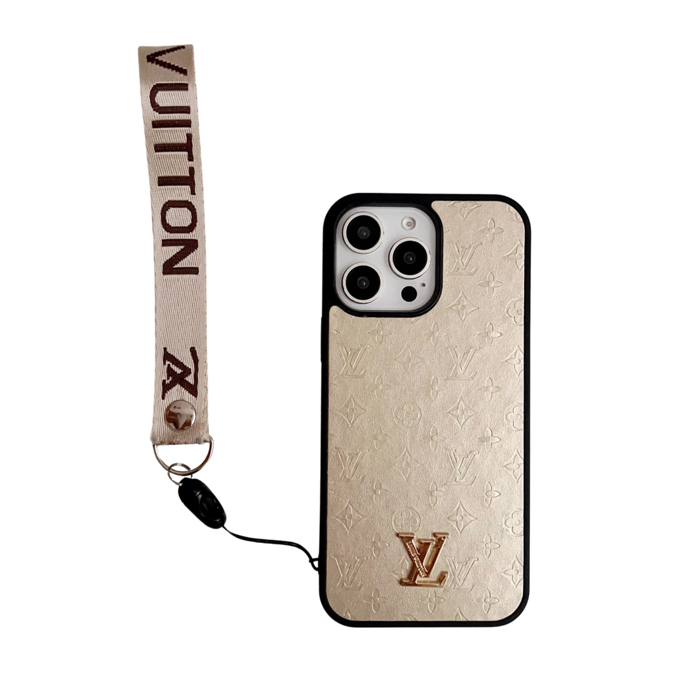 LV Elegant Bracelet Monogram 3D Embossed Soft-touch Leather Apple iPhone Case Samsung Galaxy Cover