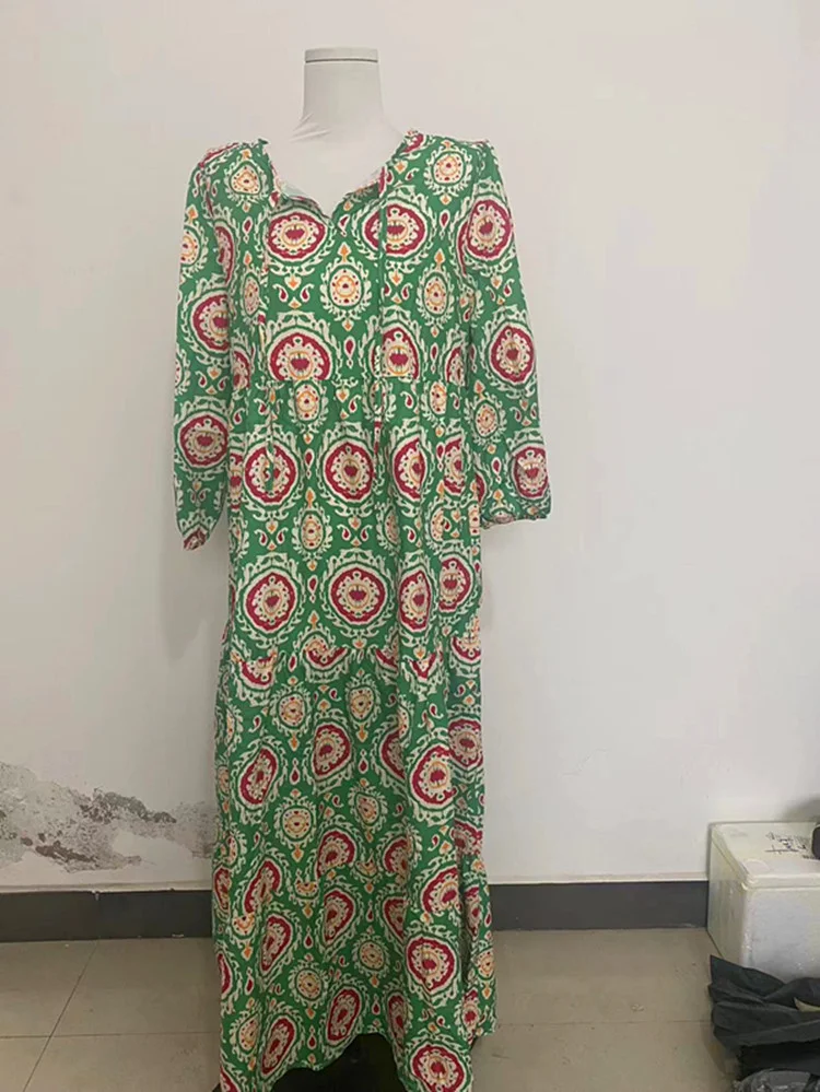 💥💃 hot sale 55%🔥 Geometric printed puff sleeve dress