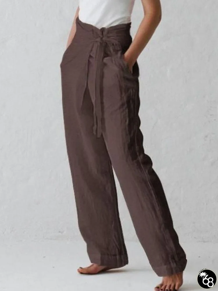 Cotton And Linen High Waist Versatile Trousers | 168DEAL