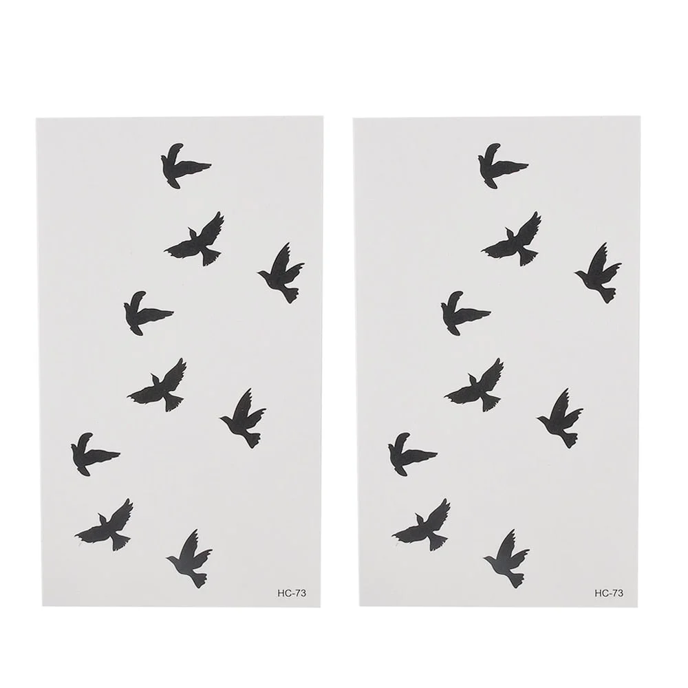 1Pcs Black Cool Girl Flying Bird Disposable Waterproof 3D Tattoo Sticker Women Sexy Wrist Tattoo Body Art Temporary Tattoo Paper
