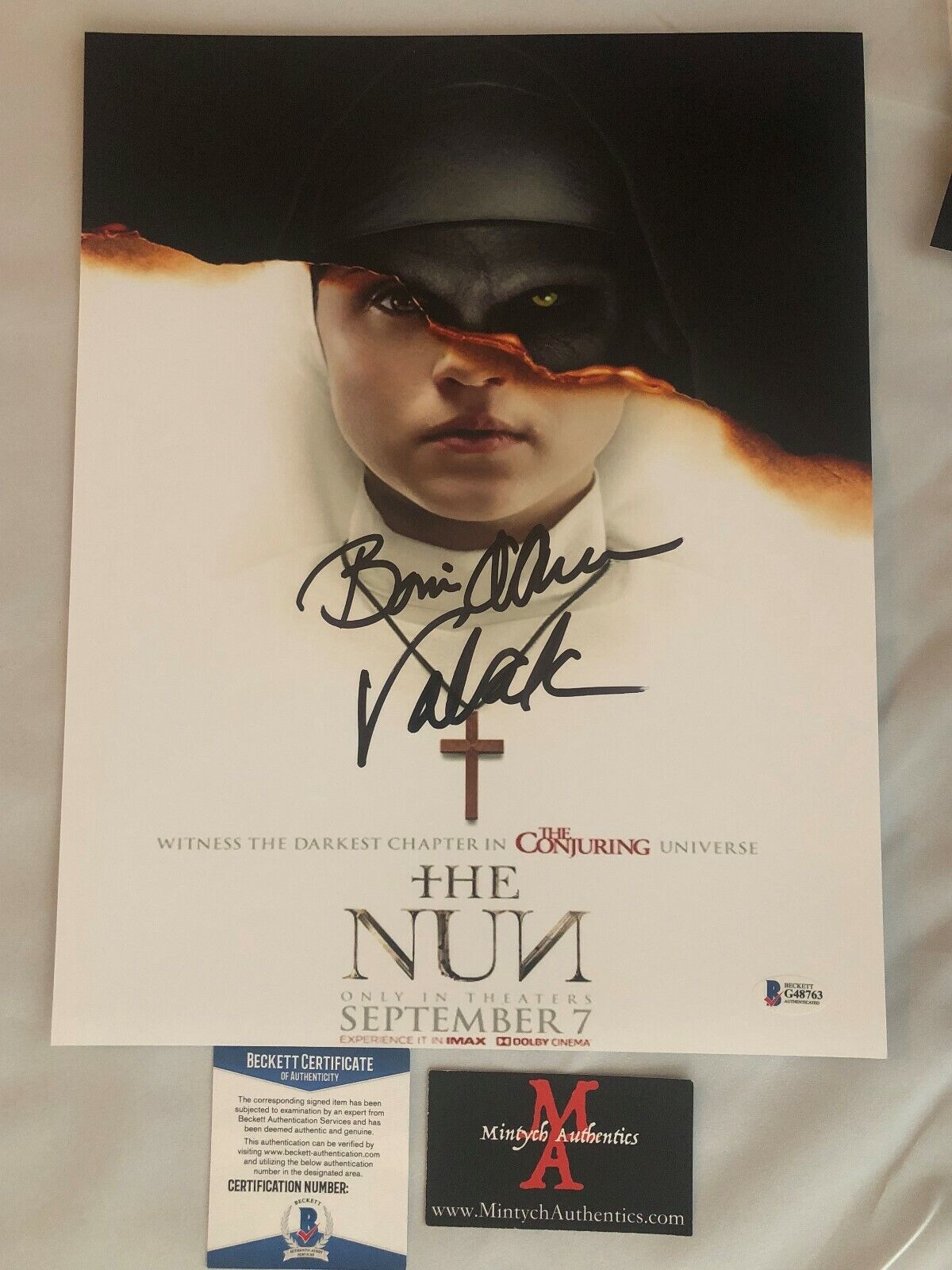 BONNIE AARONS THE NUN AUTO SIGNED 11x14 Photo Poster painting! VALAK! THE CONJURING BECKETT COA