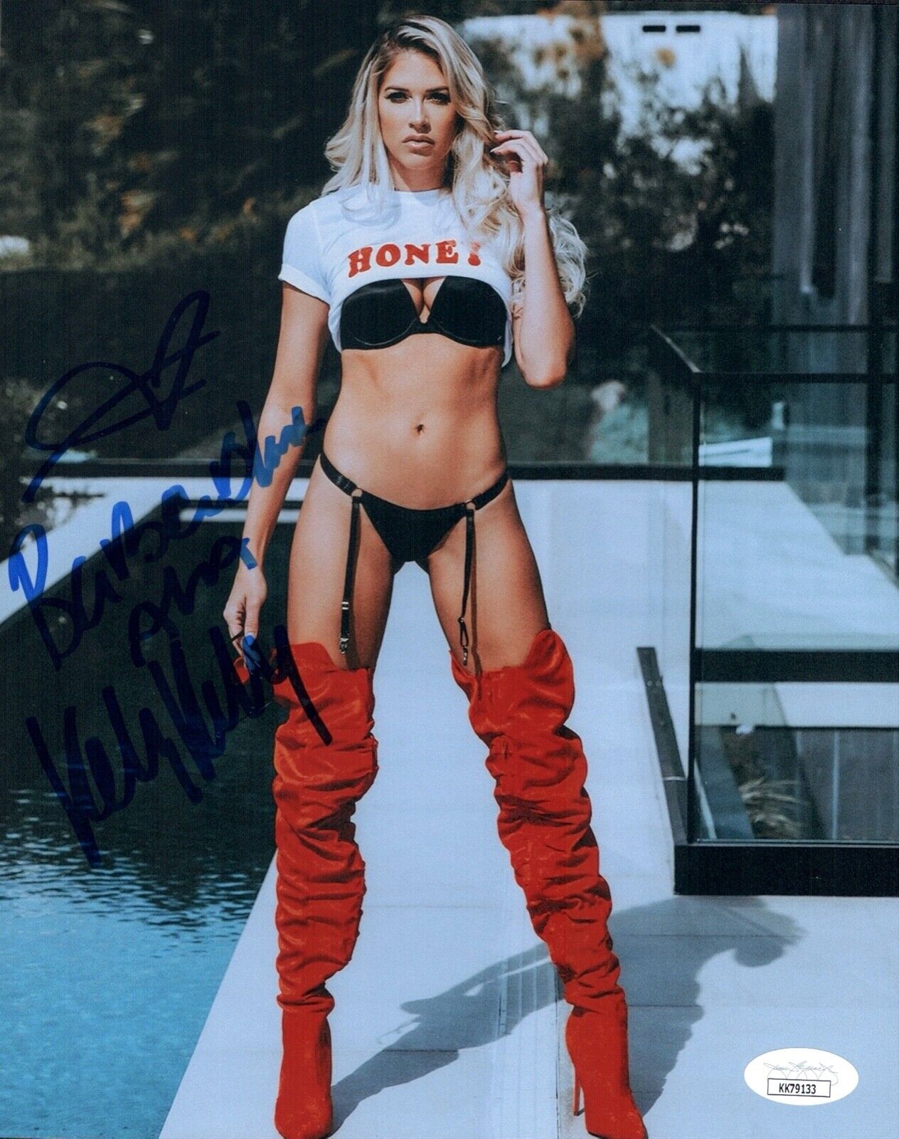 KELLY KELLY Signed 8x10 SEXY Photo Poster painting BARBIE BLANK WWE Autograph JSA COA Cert