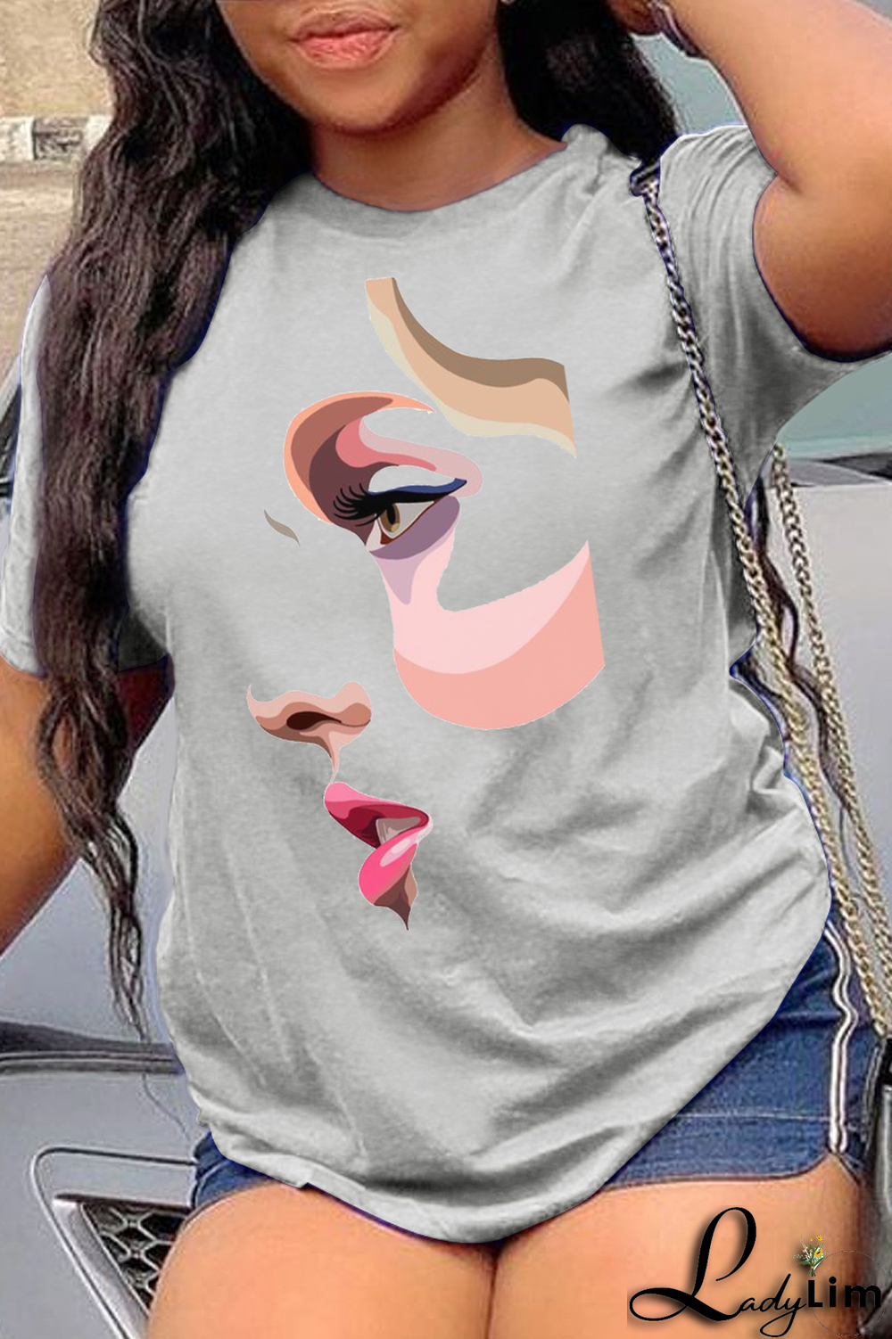 Orange Casual Daily Print Patchwork O Neck T-Shirts