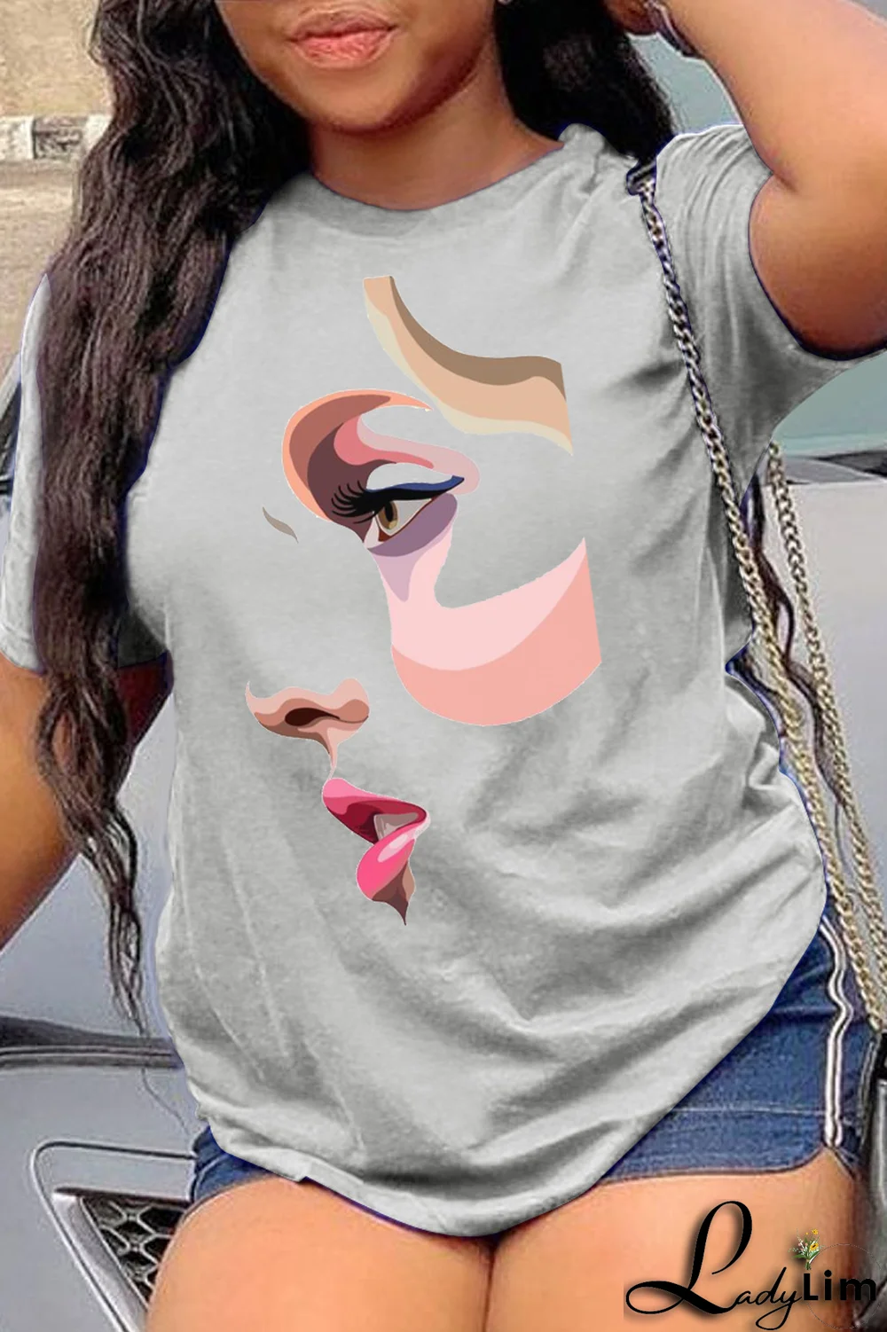 Orange Casual Daily Print Patchwork O Neck T-Shirts