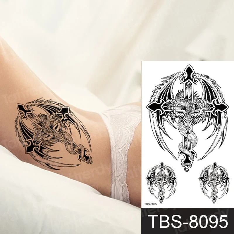 temporary tattoo phoenix dragon cats animals sexy tatoo for women girls arm shoulder tattoo sleeve back body art water transfer