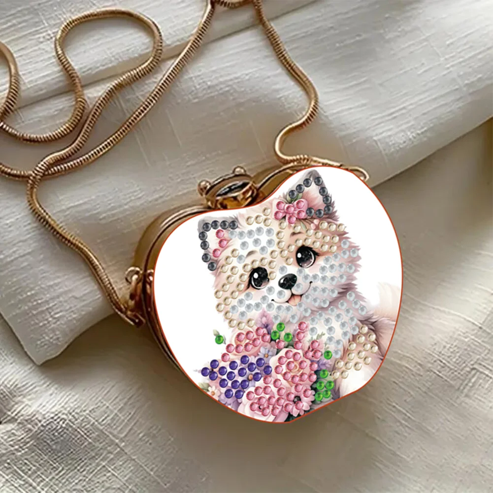 Dog DIY Diamond Painting Shoulder Bag for Coins Lipstick Earphones Gifts