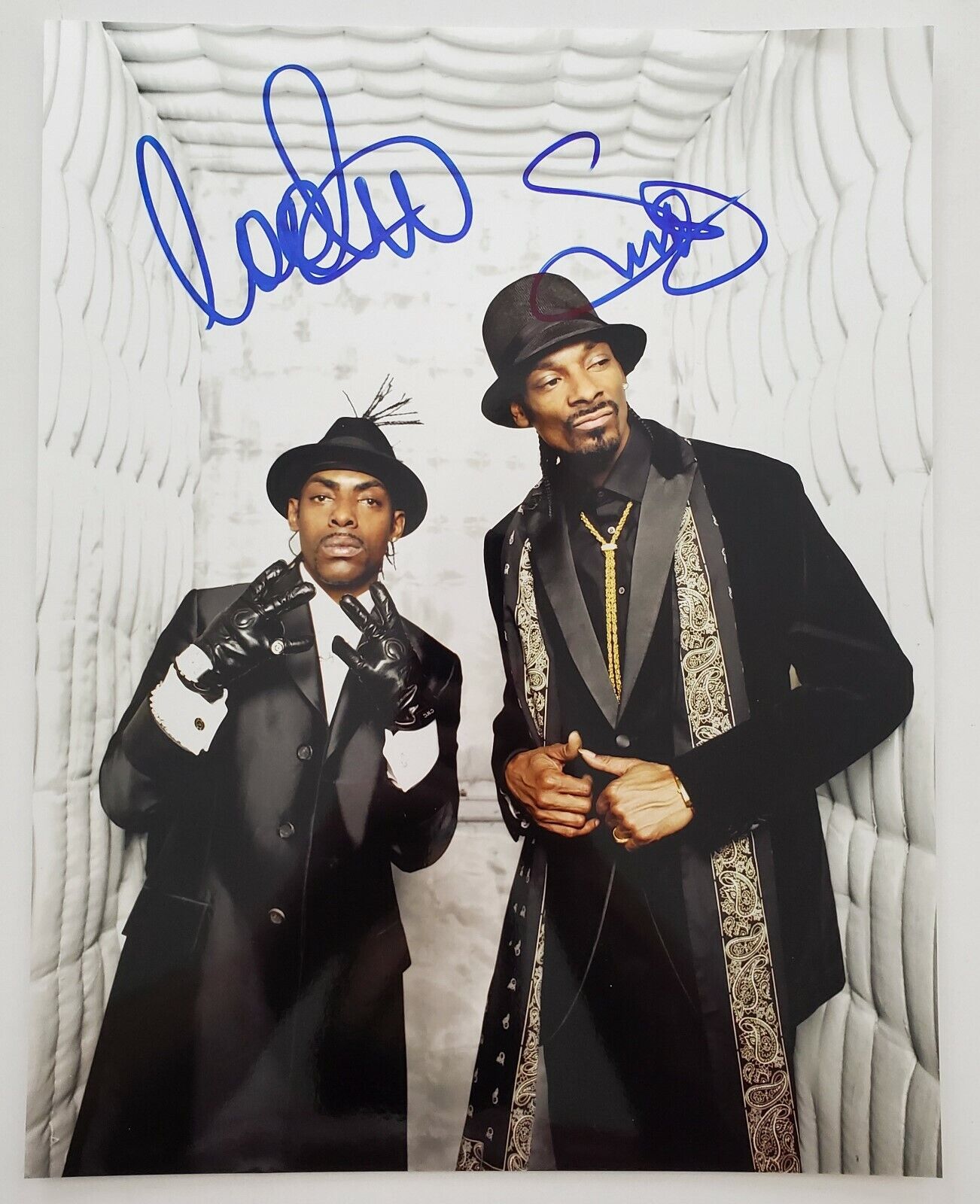 Snoop Dogg & Coolio Dual Signed 11x14 Metallic Photo Poster painting Hip Hop Rap LEGENDS RAD