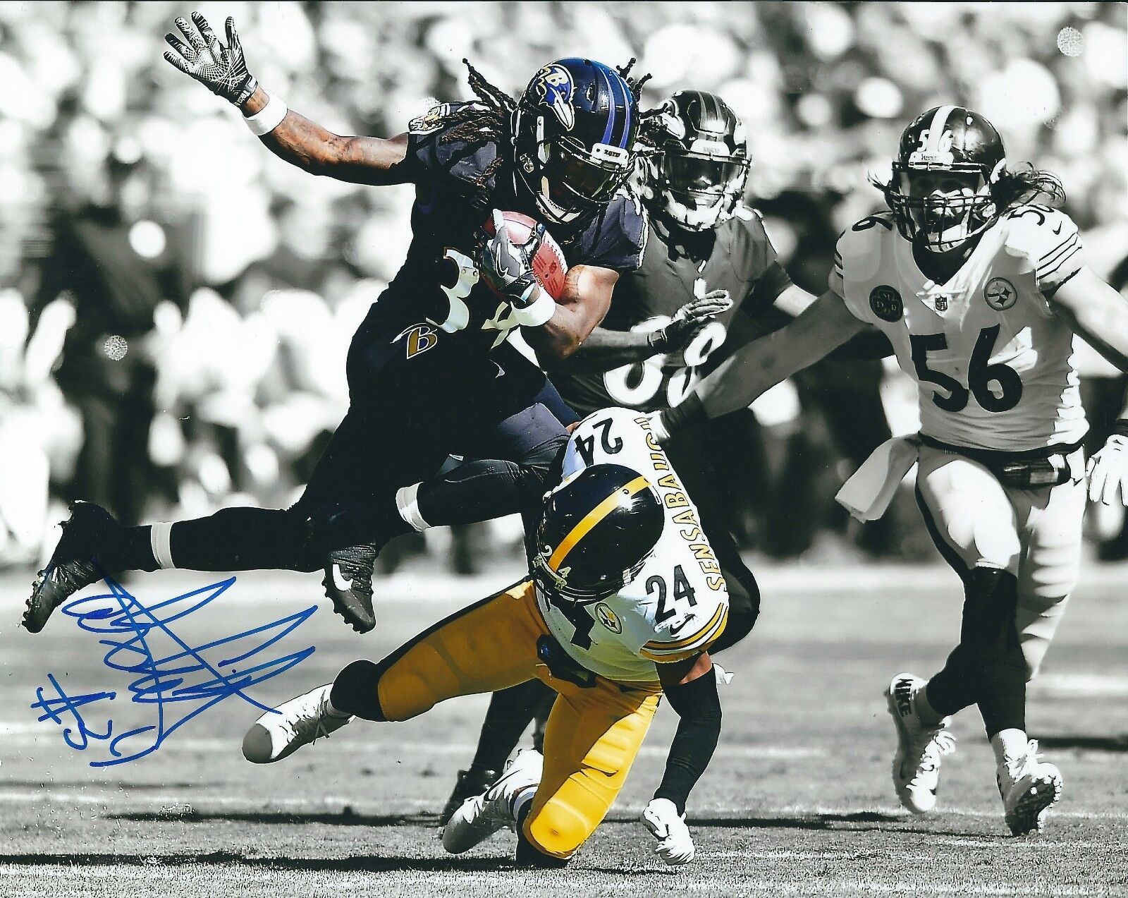 Autographed ALEX COLLINS 8X10 Baltimore Ravens Photo Poster painting with COA