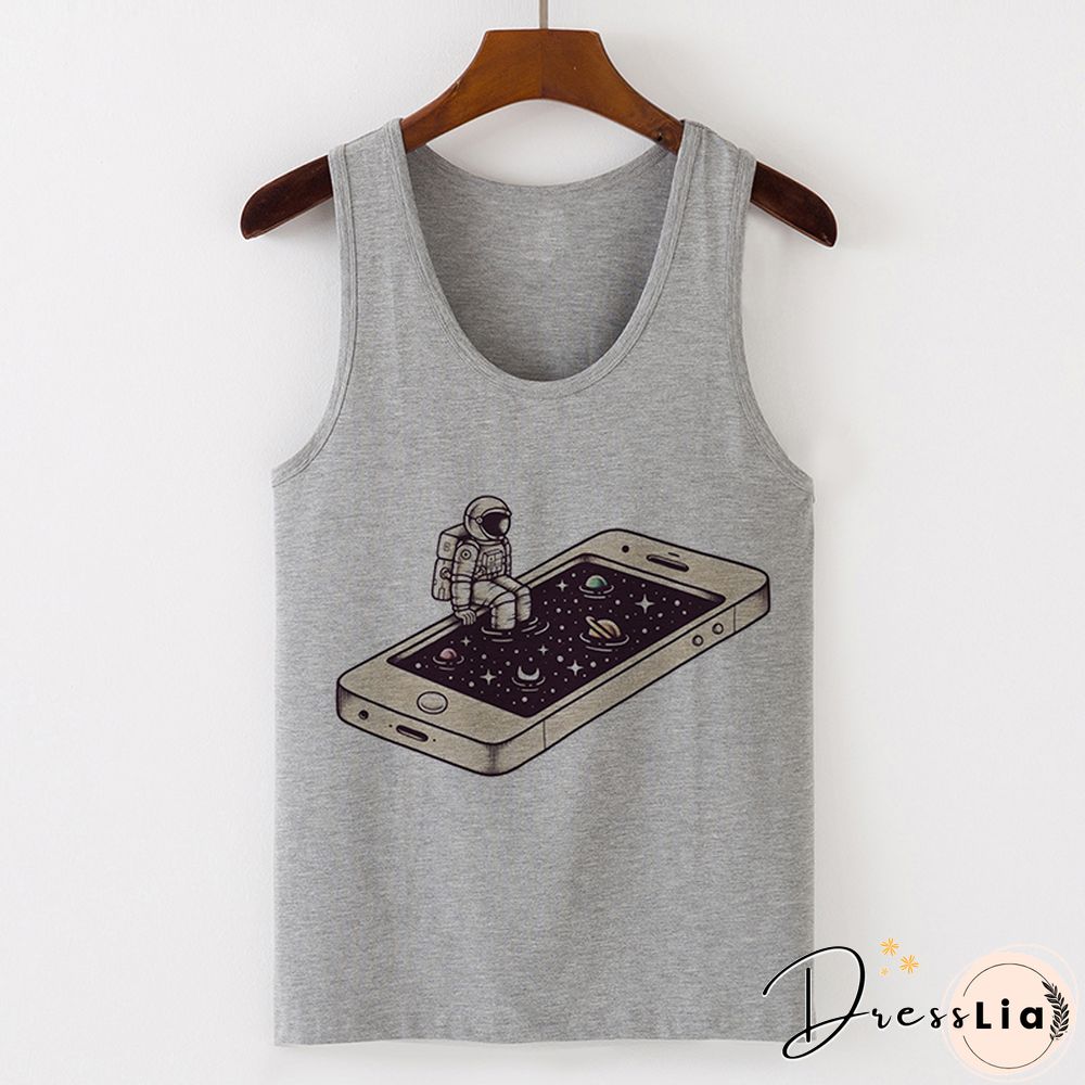 Womens Sexy Vest Tank Tops T-Shirt Summer Camisole Universe Print Fashion Streetwear