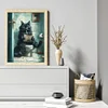 Toilet Cat Reading Newspaper-11CT Stamped Cross Stitch 40*53cm tapestrymarket