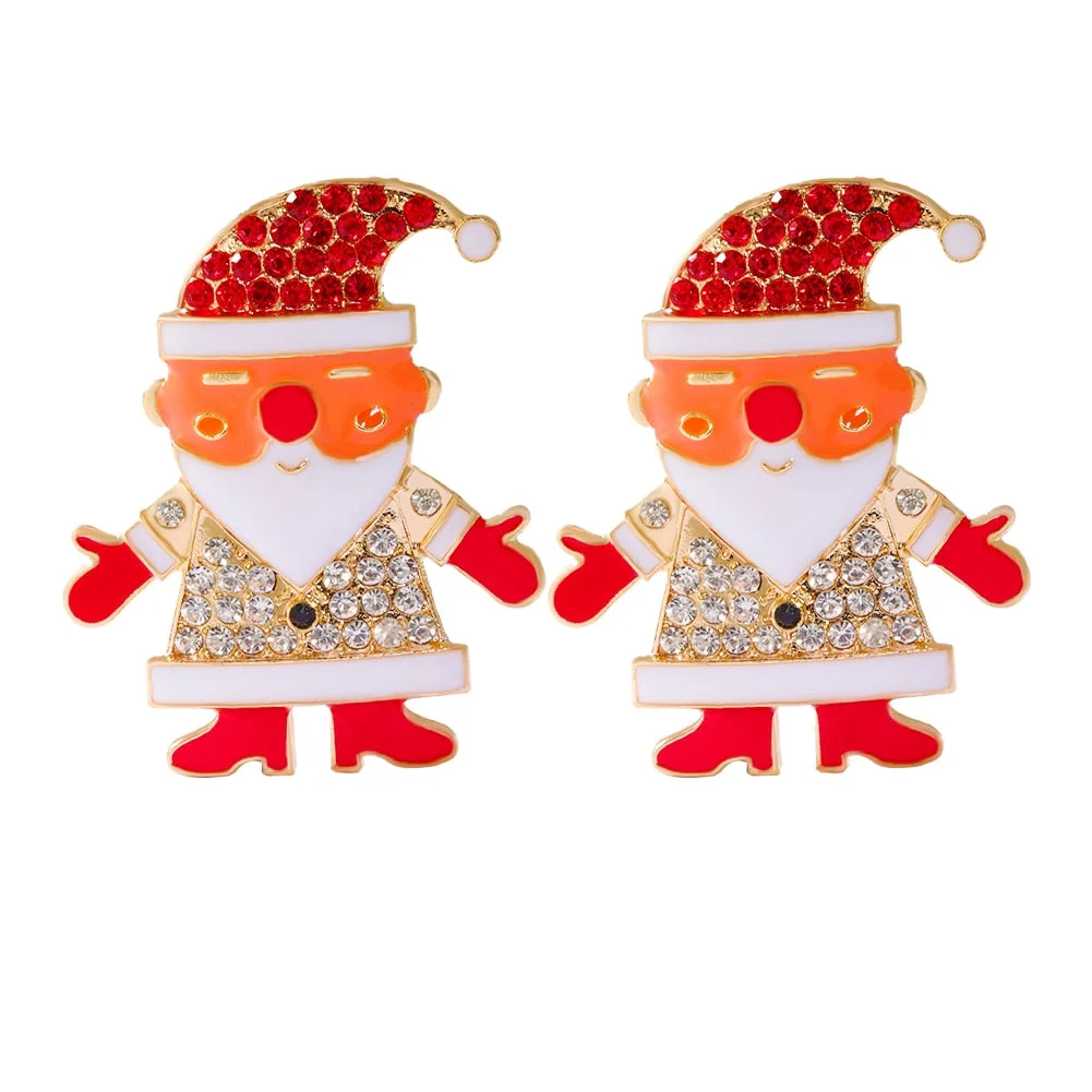 Dvacaman Sparkle Christmas Tree Candy Cane Gingerbread House Christmas Cactus Snowman Santa Drop Earrings For Women Cute Jewelry