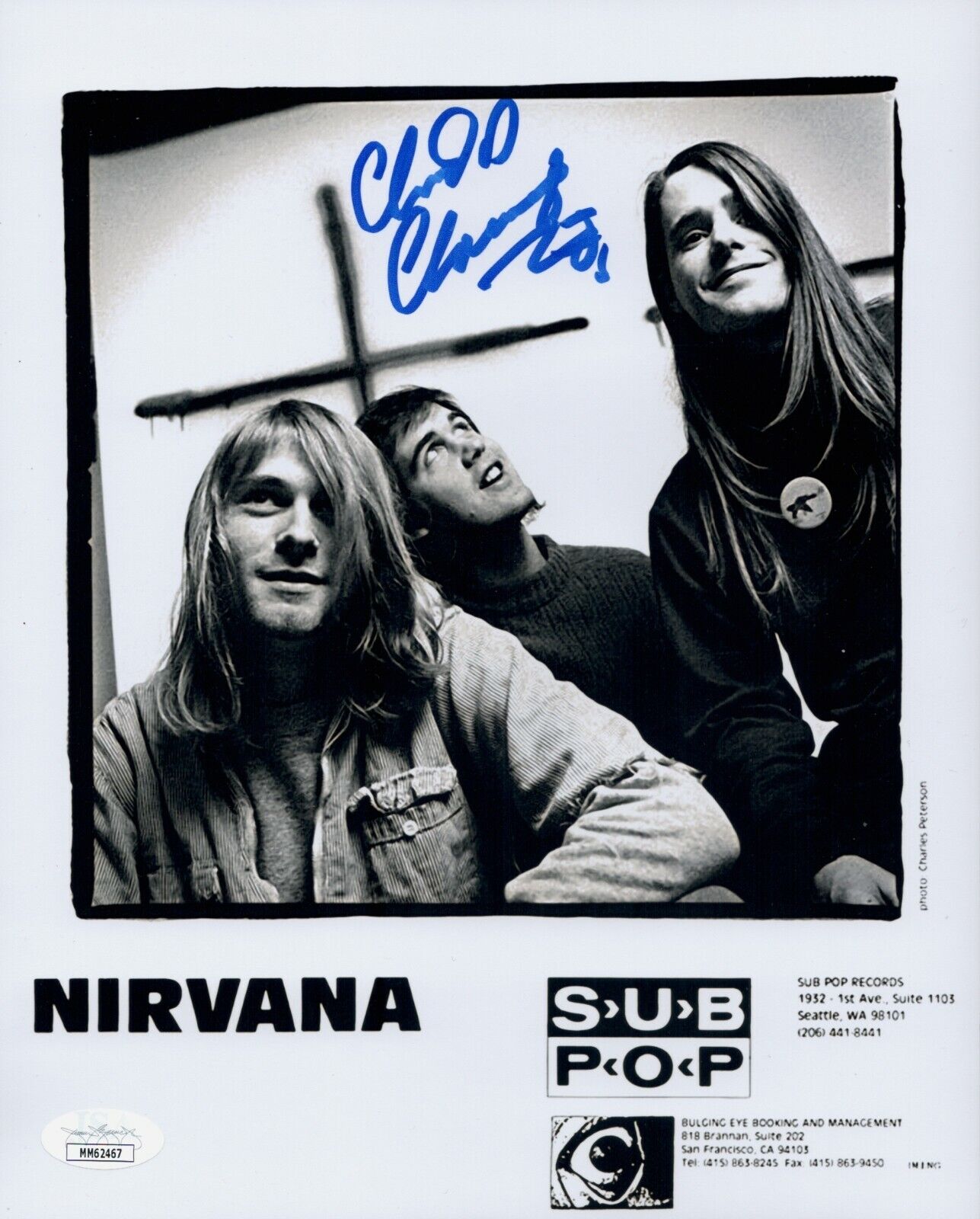 CHAD CHANNING Signed NIRVANA 8x10 Photo Poster painting IN PERSON Autograph JSA COA Cert