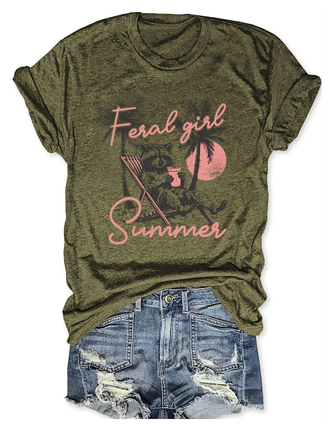 Feral Girl Summer Beach T-Shirt