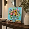 Framed Sunflower Blue Vase -  DIY Button Art Painting Kit for Creativity DIY Pearl Dot Crafts for Gift Home Wall Decor 30*30CM