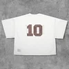No.10 Letter Print Mesh Jersey