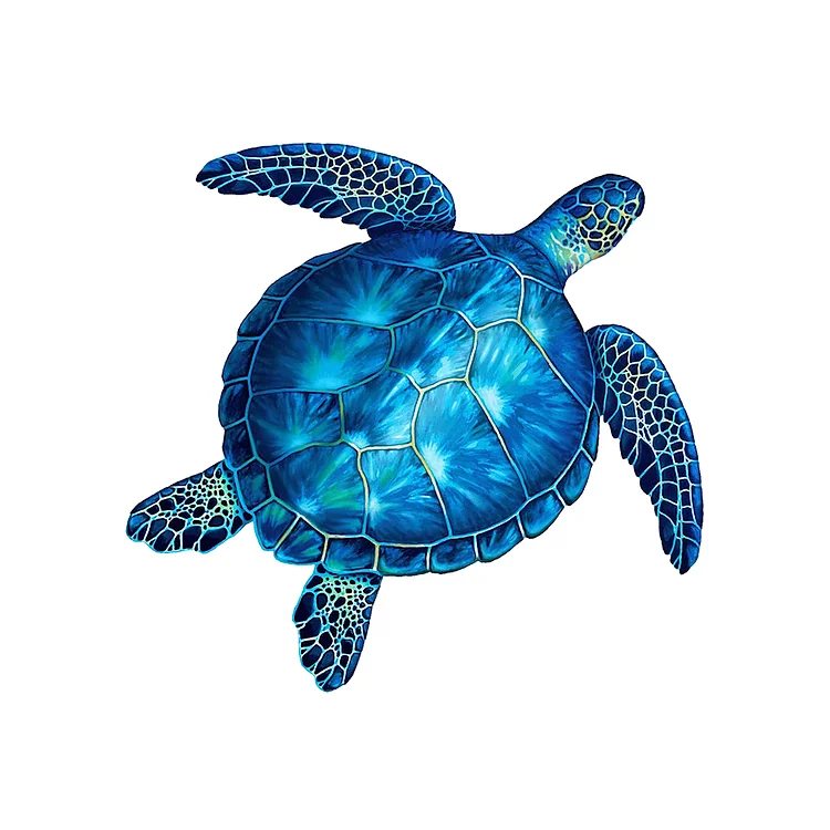 Blue Sea Turtle Wooden Jigsaw Puzzle