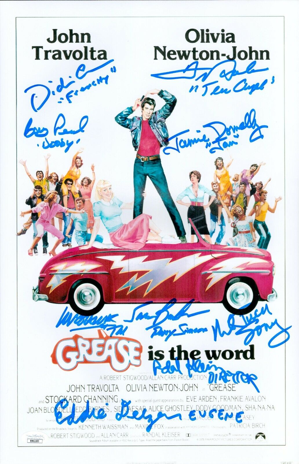 FRANKIE AVALON BARRY PEARL +7 Signed GREASE 11x17 Photo Poster painting Autograph JSA COA Cert