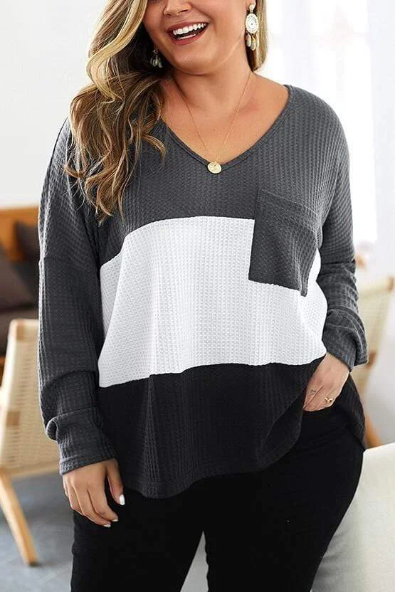 Casual Round Collar Long Sleeve Knit Top