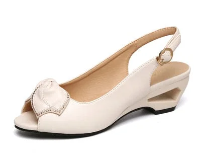 GKTINOO 2022 Summer New Style Sandals Female Summer With Wedges Open Toe Shoes White Shoes Comfortable Women's Shoes